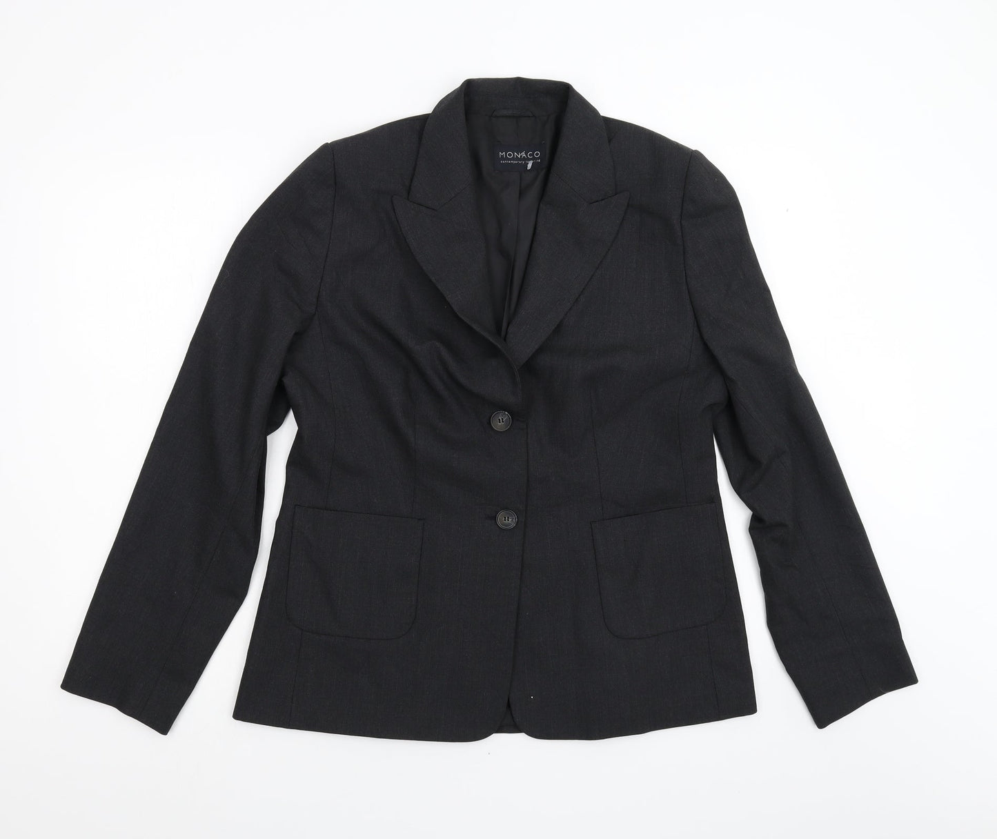 Monaco Womens Grey   Jacket Suit Jacket Size 16