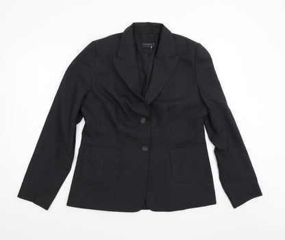 Preloved Monaco Womens Grey   Jacket Suit Jacket Size 16 - Front