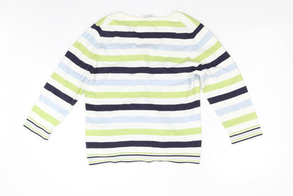 Artigiano Womens Multicoloured Striped  Pullover Jumper Size L