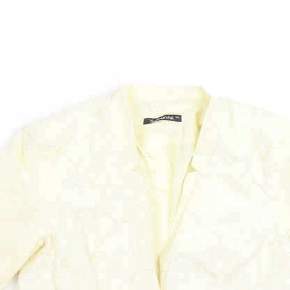 Bonmarché Womens Yellow Floral Jacket Blazer Size 14