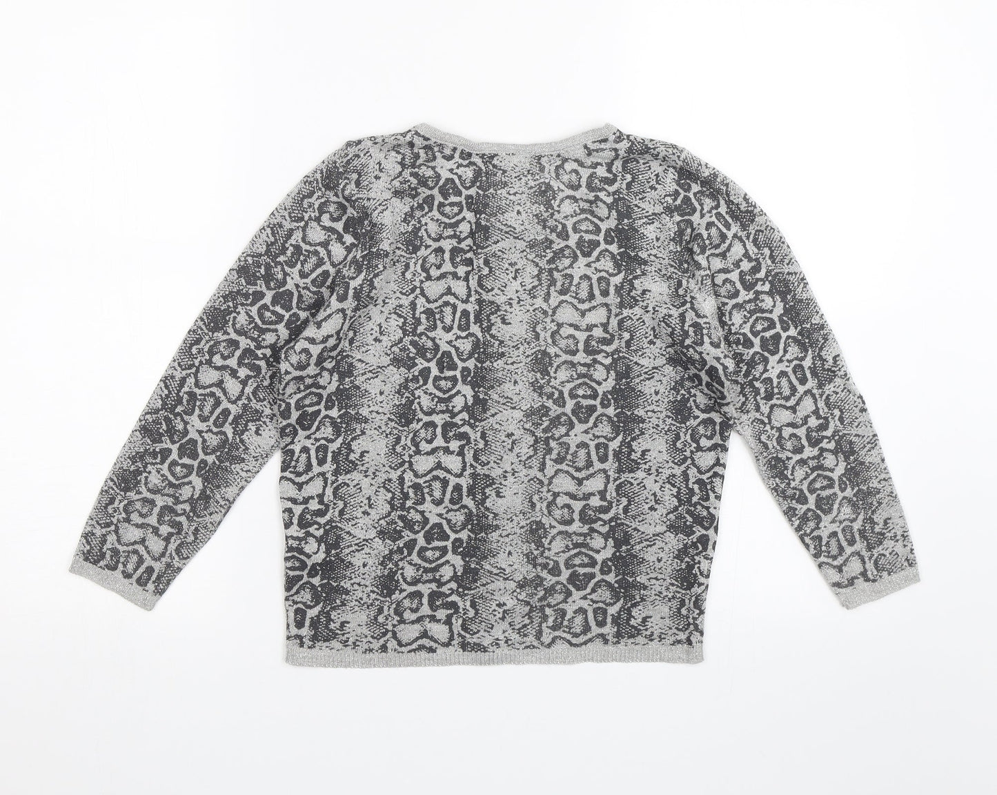 Limited collection Womens Grey Animal Print  Cardigan Jumper Size 10