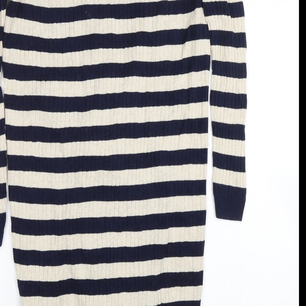 Preworn Womens Blue Striped  Cardigan Jumper Size XS