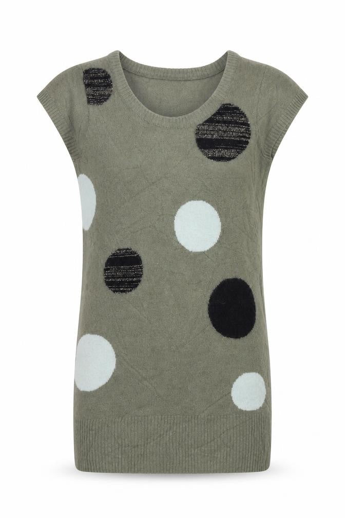 Divided Womens Green Polka Dot  Pullover Jumper Size 6