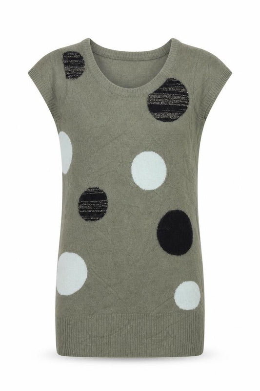 Divided Womens Green Polka Dot  Pullover Jumper Size 6