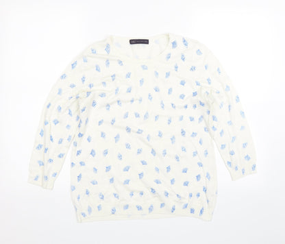 Marks & Spencer Womens White   Pullover Jumper Size 14