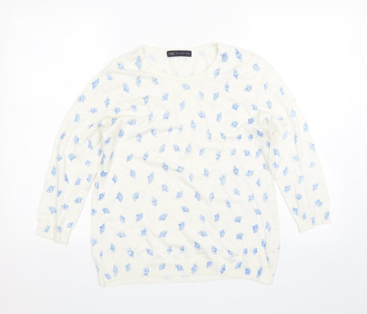 M&S Womens White   Pullover Jumper Size 14