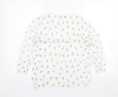 Marks & Spencer Womens White   Pullover Jumper Size 14