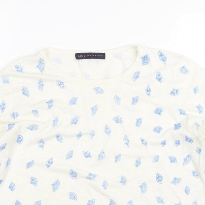 Marks & Spencer Womens White   Pullover Jumper Size 14