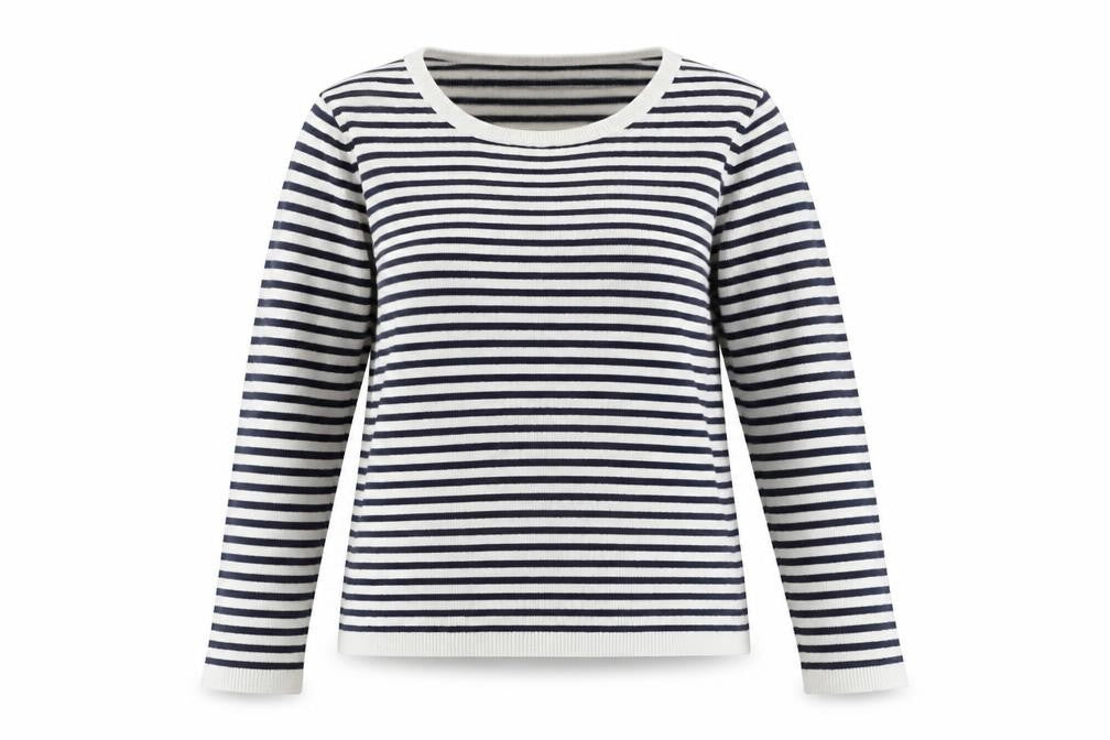 H&M Womens Blue Striped  Pullover Jumper Size M