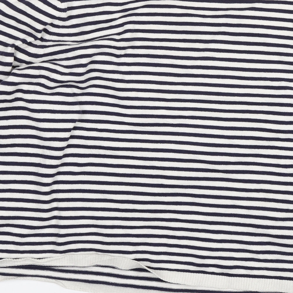 H&M Womens Blue Striped  Pullover Jumper Size M