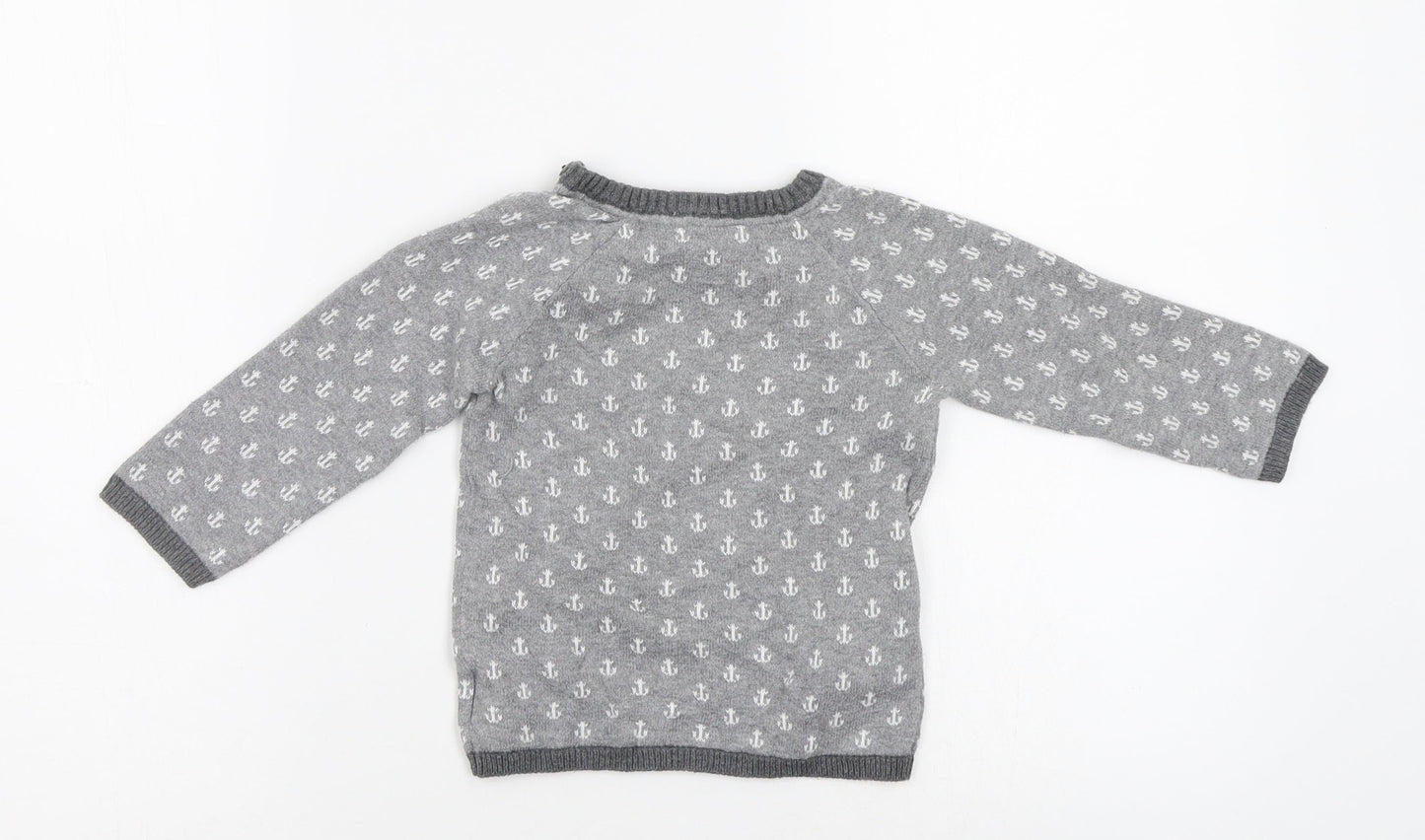 H&M Baby Grey Geometric  Pullover Jumper Size 12-18 Months  - Anchor Print