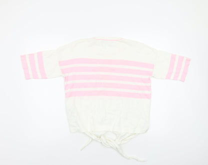 Marks & Spencer Womens White Striped  Pullover Jumper Size S