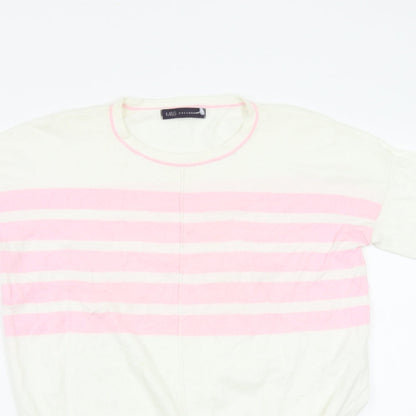 Marks & Spencer Womens White Striped  Pullover Jumper Size S