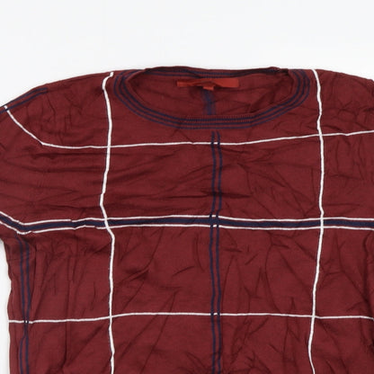Next Womens Red Check  Pullover Jumper Size 10