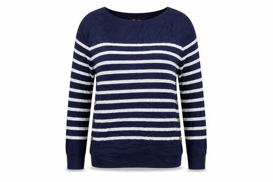 Marks & Spencer Womens Blue Striped  Pullover Jumper Size S