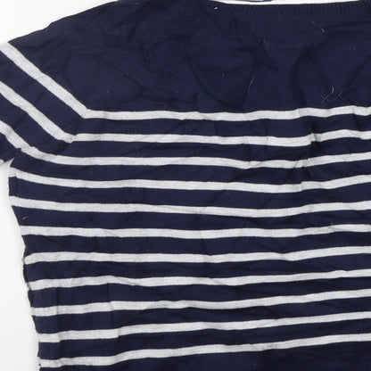 Marks & Spencer Womens Blue Striped  Pullover Jumper Size S