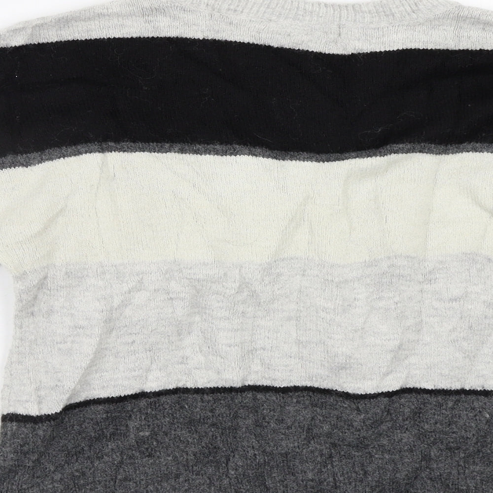 H&M Womens Grey Striped  Pullover Jumper Size S