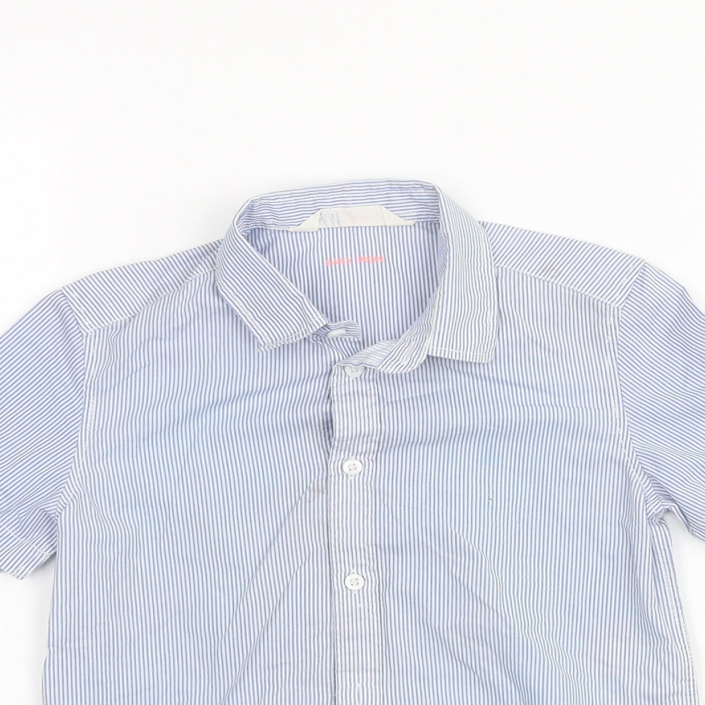 H&M Boys Blue Striped  Basic Button-Up Size 5-6 Years