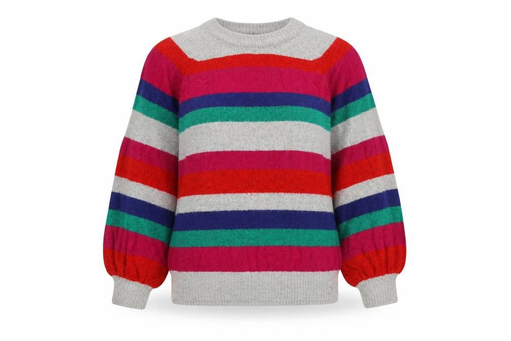 Brave Soul Womens Grey Striped  Pullover Jumper Size 14
