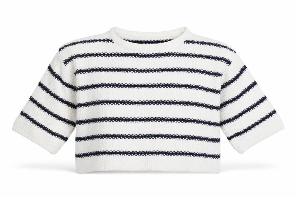 New Look Girls White Striped  Pullover Jumper Size 12-13 Years