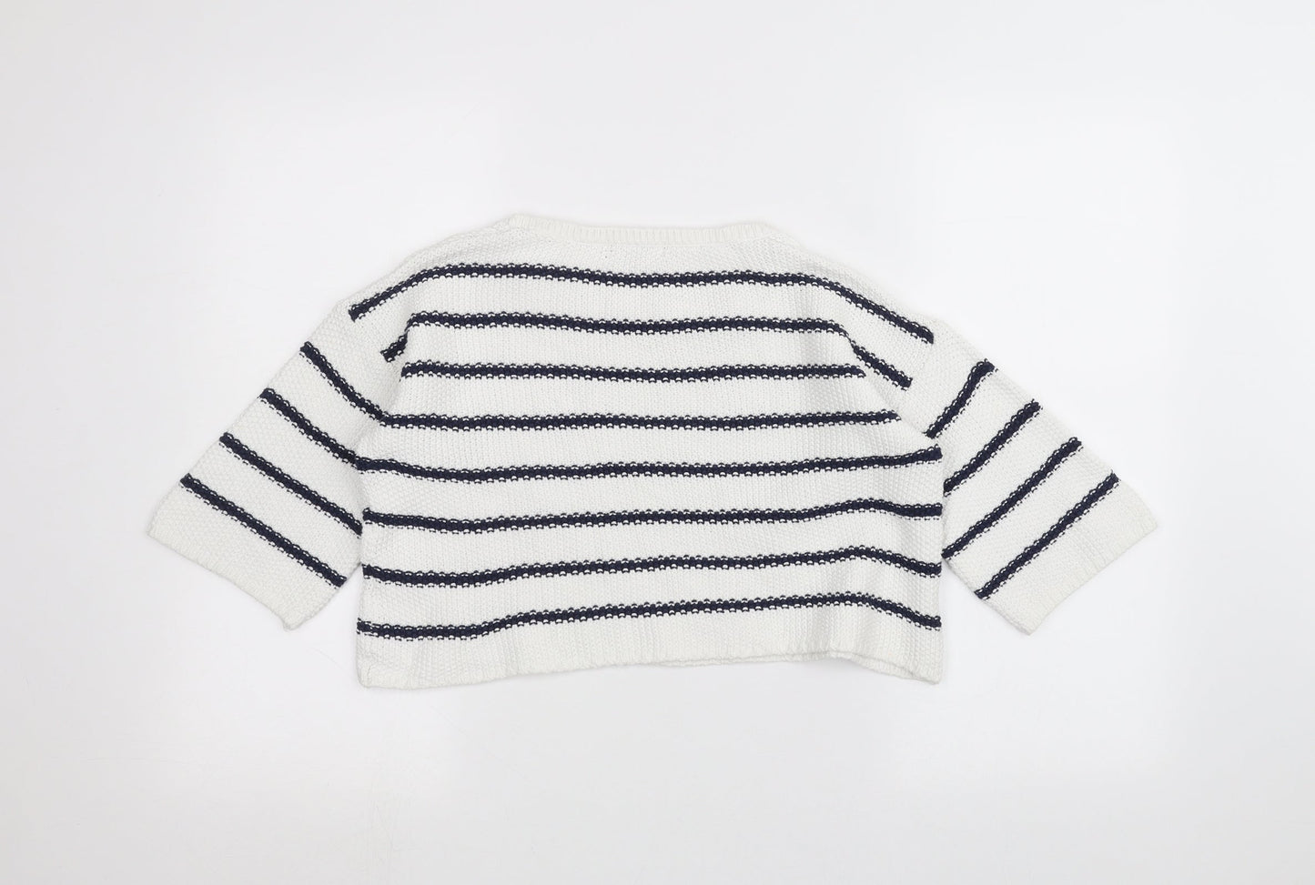 New Look Girls White Striped  Pullover Jumper Size 12-13 Years