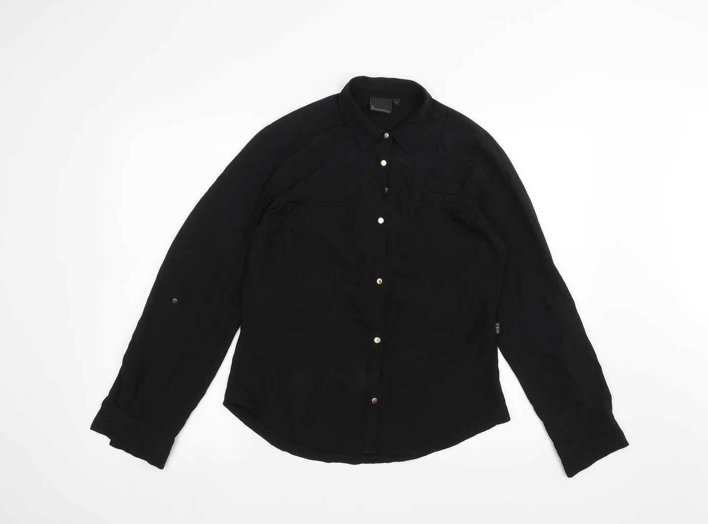Incorporatewear Womens Black   Basic Button-Up Size 10