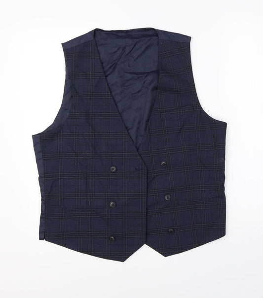 M&S Mens Blue   Jacket Suit Waistcoat Size L