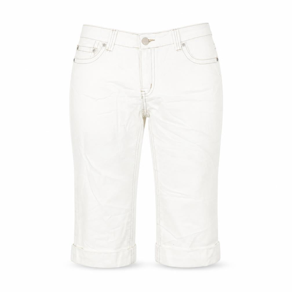 Miami Womens White  Denim Chino Shorts Size 32