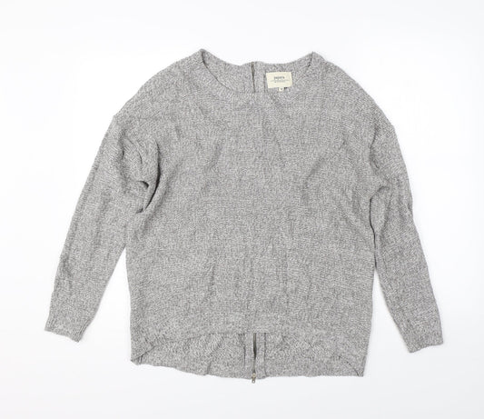 Papaya Womens Grey  Knit Full Zip Jumper Size M