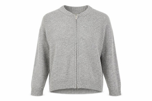 Front view of Papaya women’s grey full zip jumper, size M