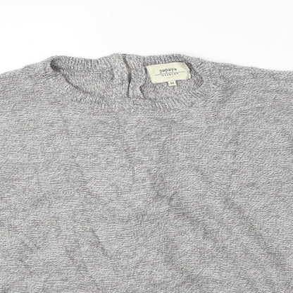 Close-up detail of Papaya women’s grey full zip jumper, size M