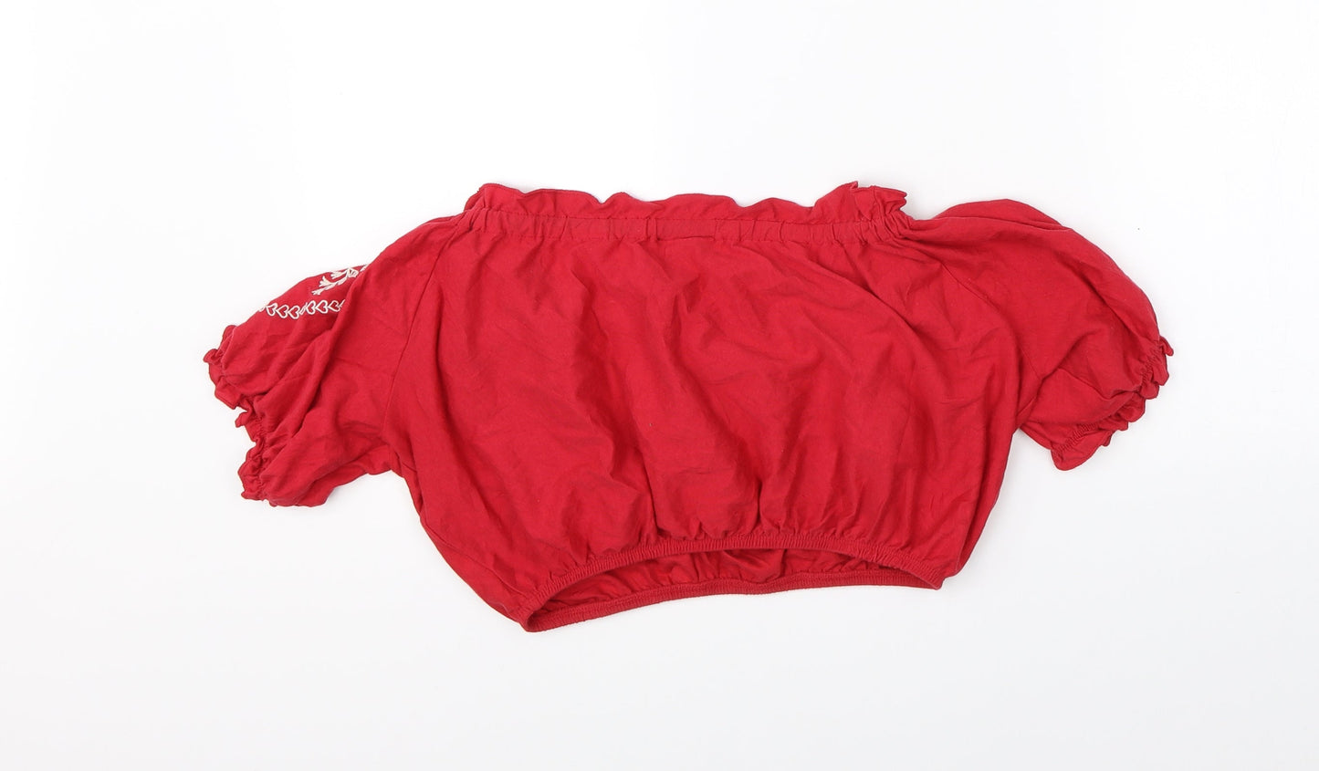 Topshop Womens Red   Basic Blouse Size 8  - cropped