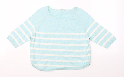 Tu Womens Green Striped  Pullover Jumper Size 18