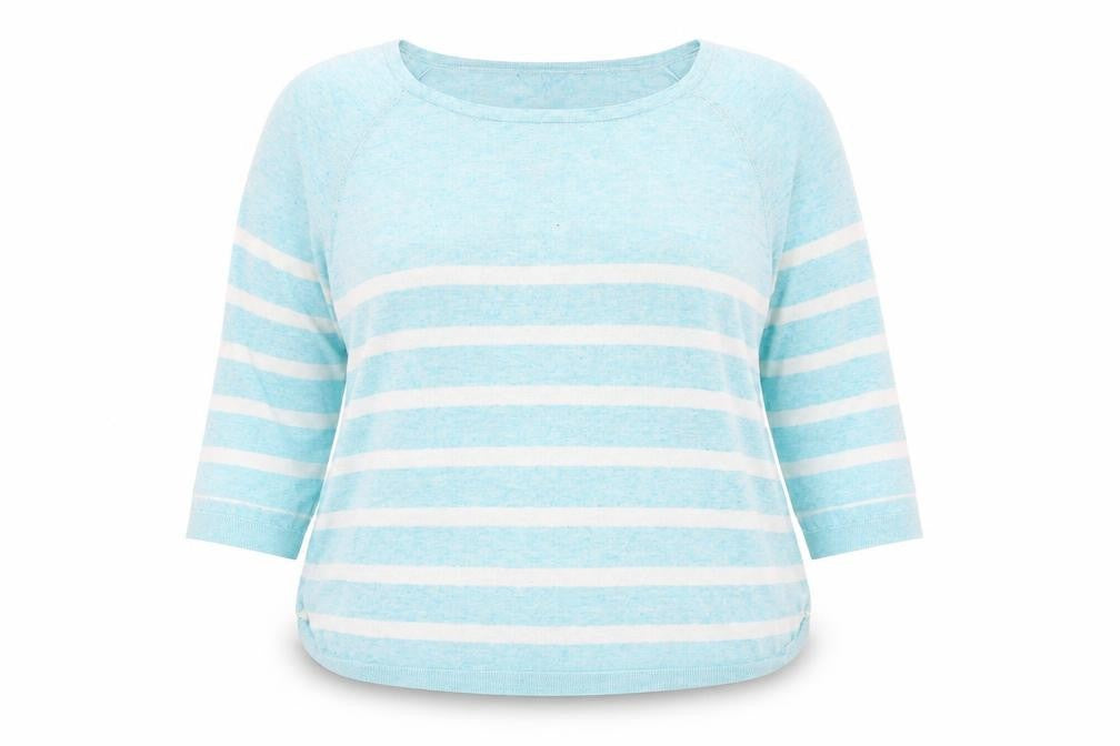 TU Womens Green Striped  Pullover Jumper Size 18
