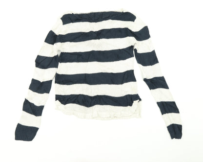 VILA Womens Multicoloured Striped  Pullover Jumper Size M