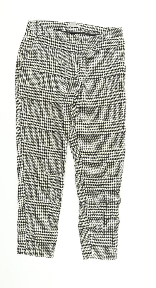 H&M Womens Multicoloured Check  Trousers  Size 10 L25 in