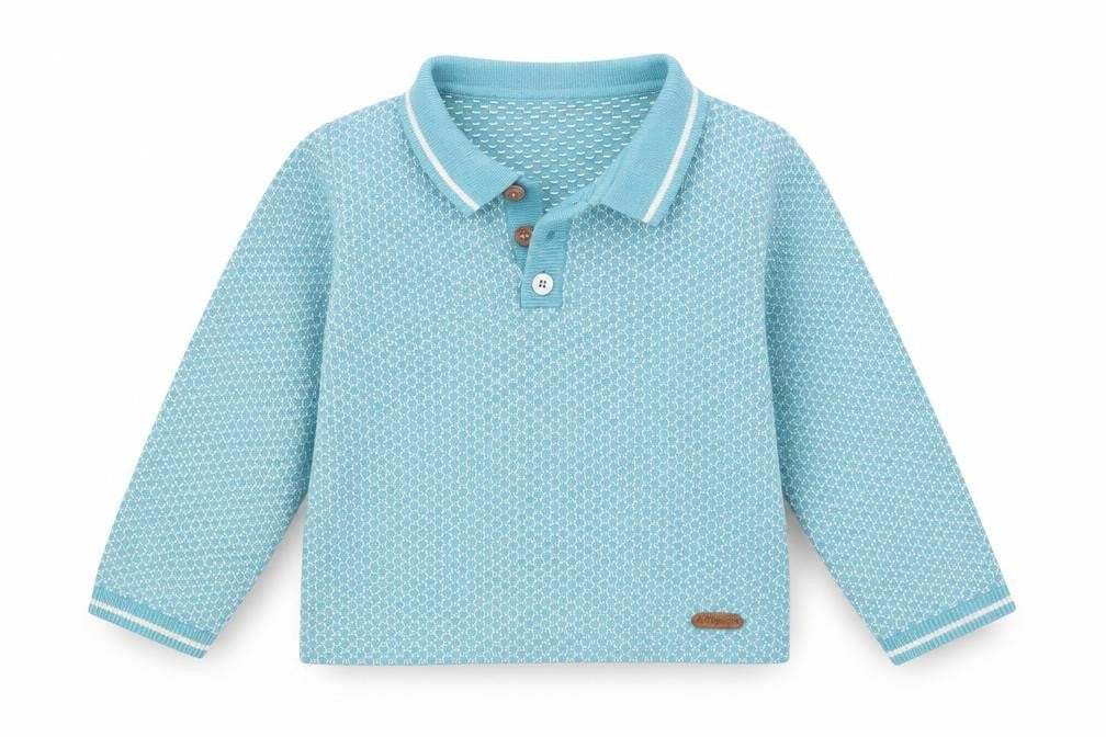 Marks & Spencer Baby Blue Argyle/Diamond  Pullover Jumper Size 18-24 Months