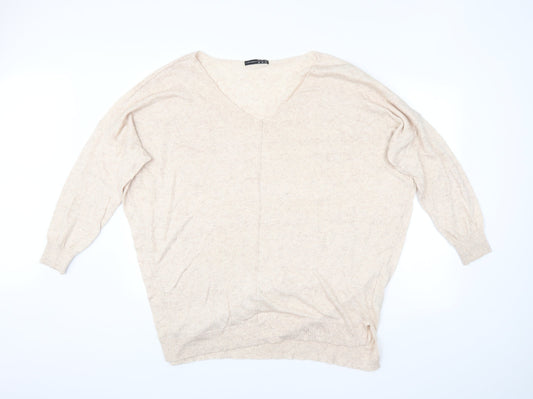 Atmosphere Womens Beige   Pullover Jumper Size L