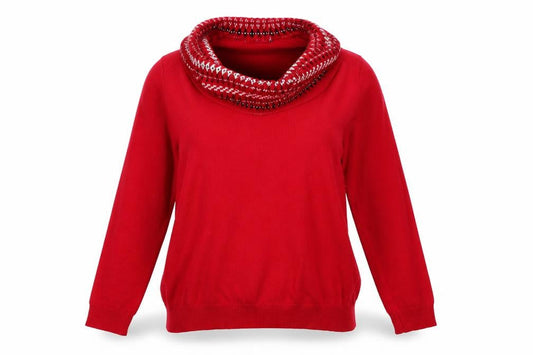 Autonomy Womens Red Argyle/Diamond  Pullover Jumper Size M