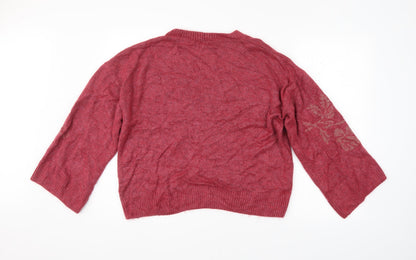 Next Womens Red Floral  Pullover Jumper Size 16