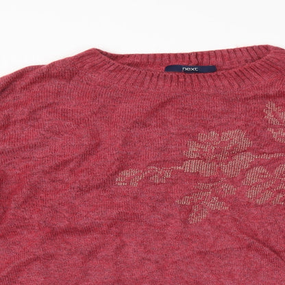 Next Womens Red Floral  Pullover Jumper Size 16