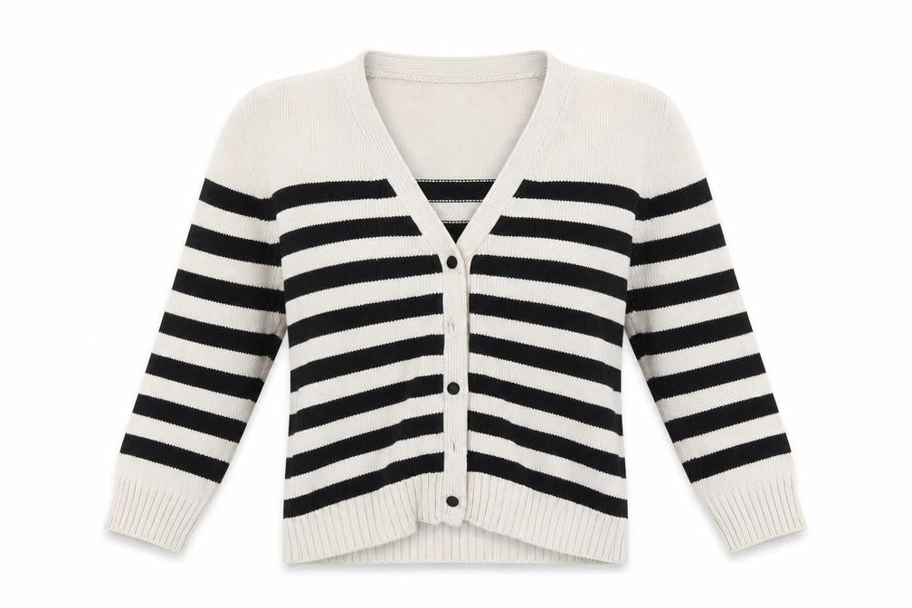 H&M Womens Black Striped  Pullover Jumper Size XS
