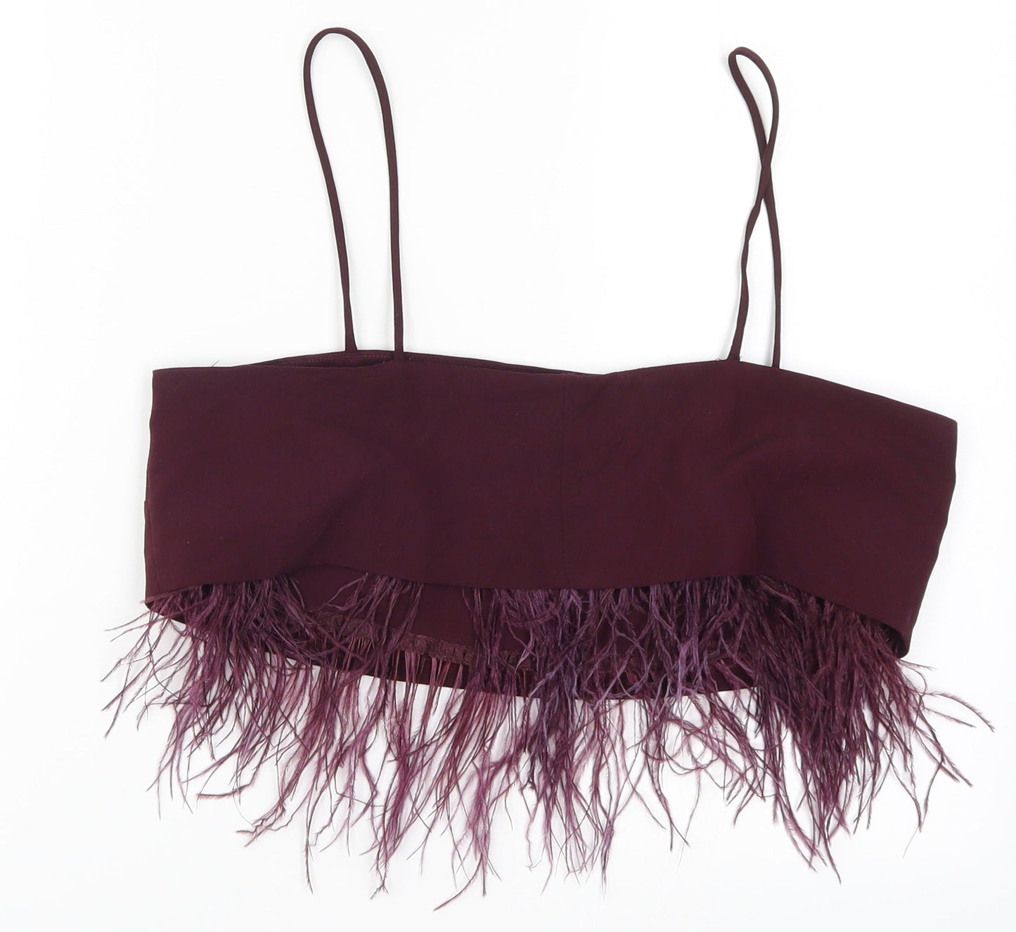 Topshop Womens Purple   Cropped Tank Size 10  - Feathers
