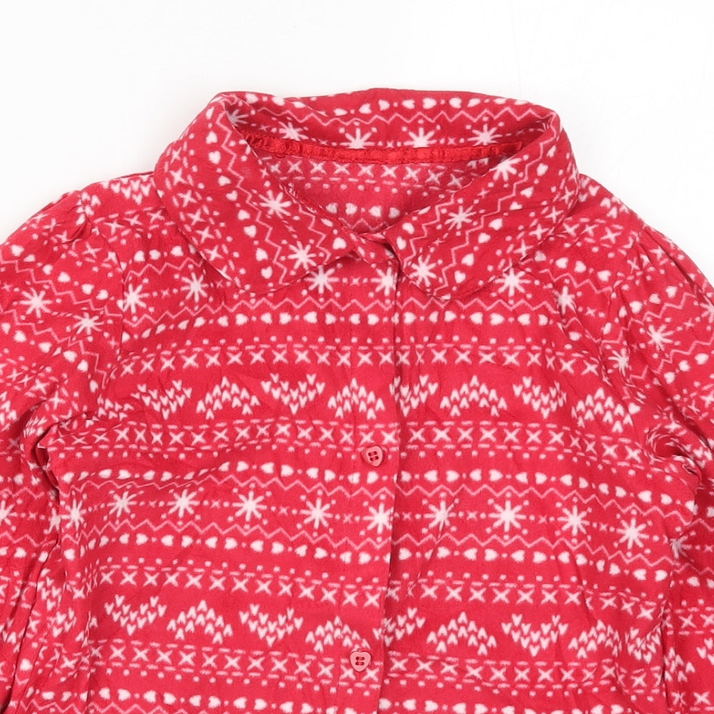 George Girls Red Geometric  Top Pyjama Top Size 11-12 Years  - Christmas Prints