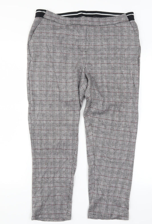 Damart Womens Grey Check  Trousers  Size 14 L24 in - Red