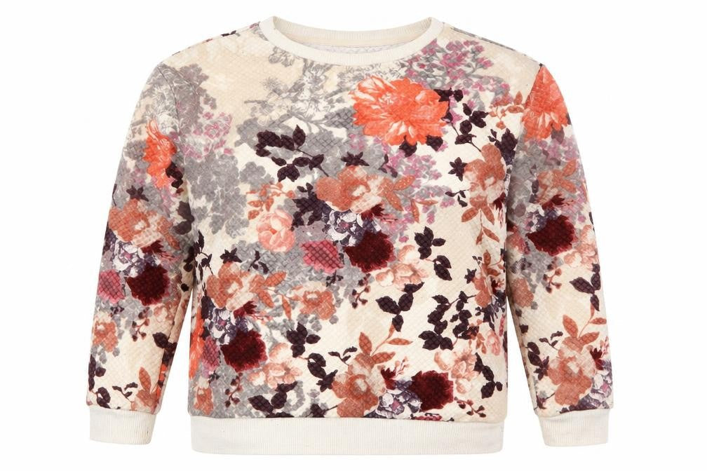 H&M Womens Multicoloured Floral  Pullover Sweatshirt Size XS
