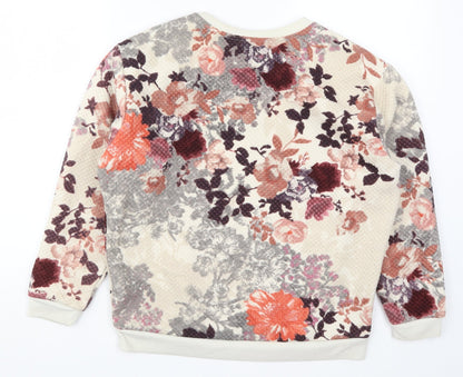 H&M Womens Multicoloured Floral  Pullover Sweatshirt Size XS