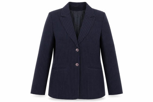 Equiation Womens Blue Striped  Jacket Suit Jacket Size 14