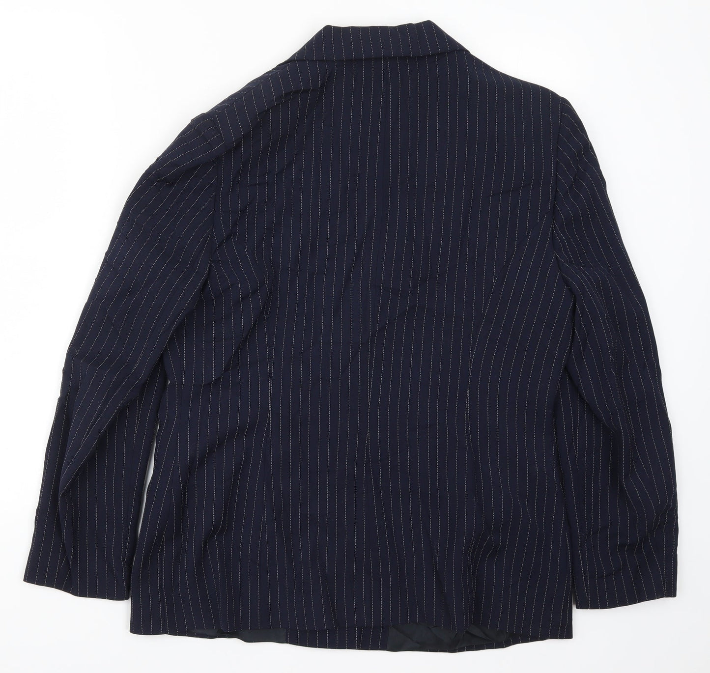 Equiation Womens Blue Striped  Jacket Suit Jacket Size 14