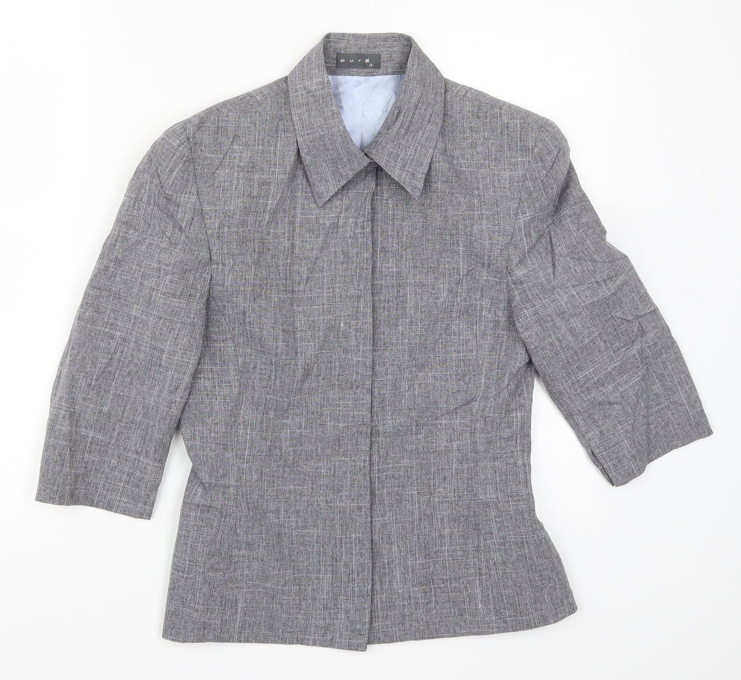 Pure Womens Grey   Basic Button-Up Size S